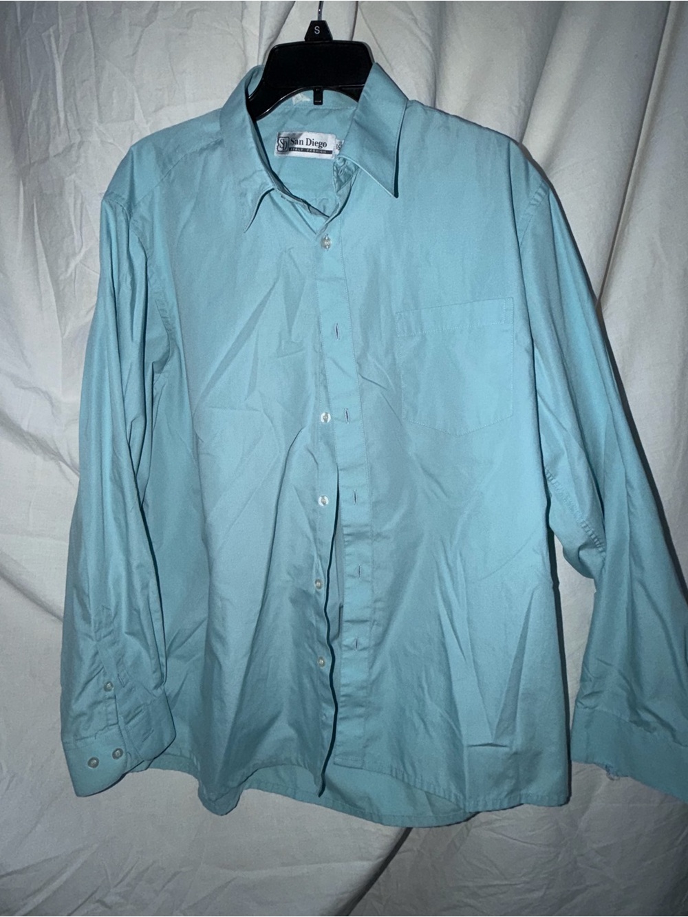 Men's Light Blue Dress Shirt by - Long Sleeve Button-Front